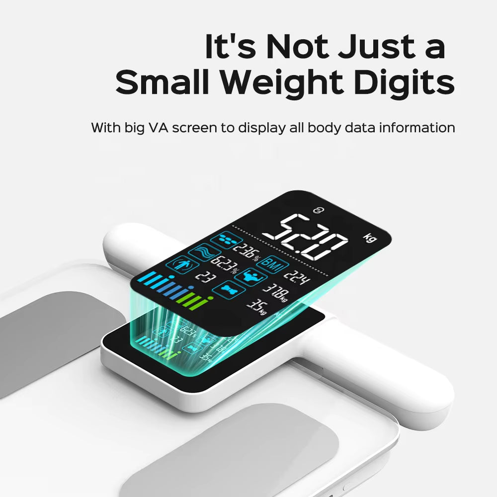 Welland Eight Electrode Body Fat Scale Home Gym Body Composition Analysis BMI Light Weight Rechargeable Weight Scale