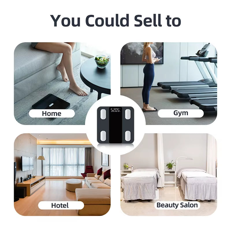 Welland Practical Electronic Body Fat Scale Best Priced 180Kg Capacity Floor LCD Display OEM Supported Glass Material