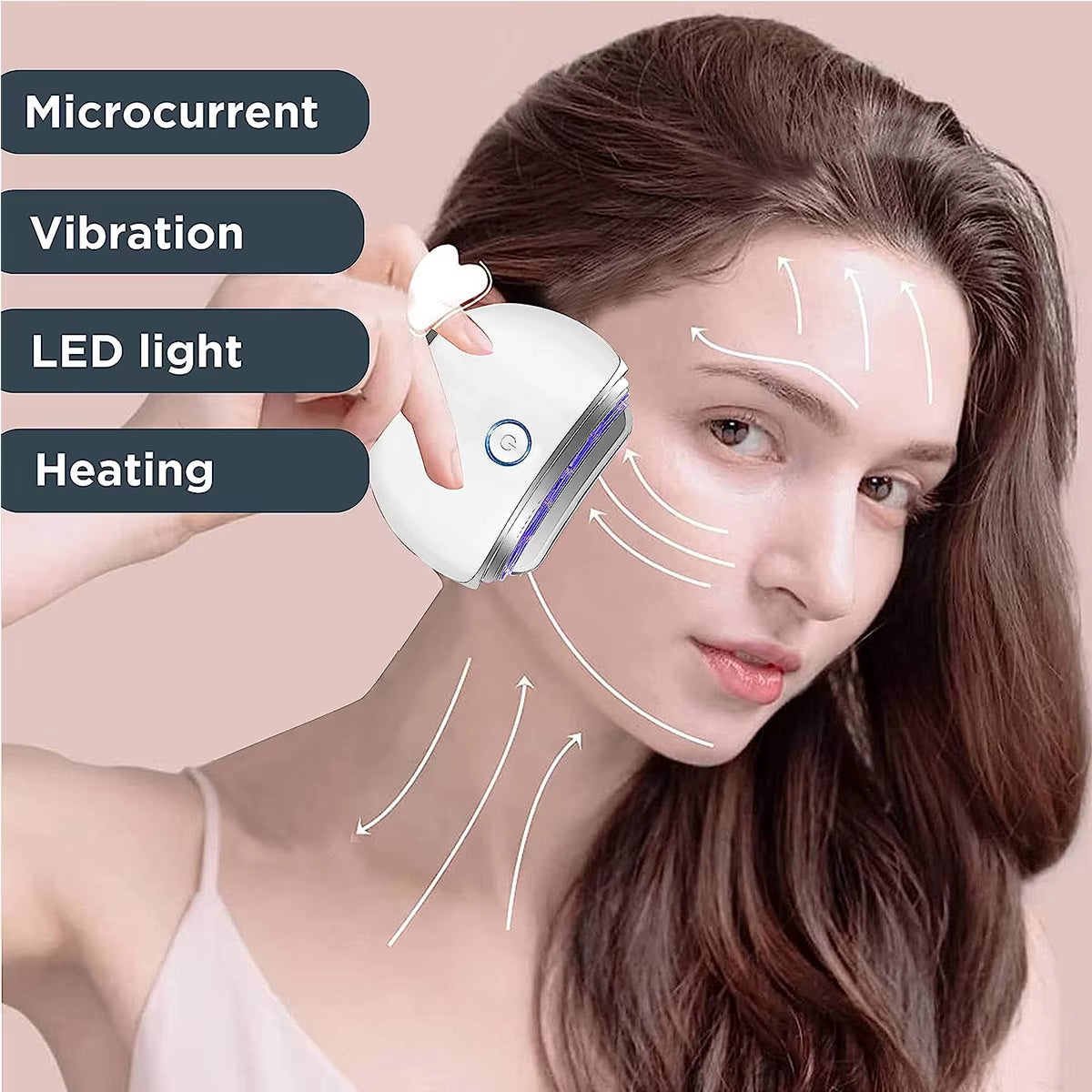 3-In-1 Home Use Electric Guasha Massage Tool 3-Color Ems Wrinkle Remover Skin Tightening Rejuvenation Face Neck Lifting Massager