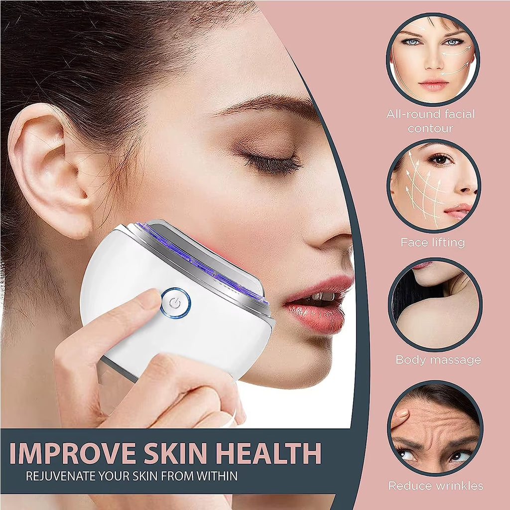 3-In-1 Home Use Electric Guasha Massage Tool 3-Color Ems Wrinkle Remover Skin Tightening Rejuvenation Face Neck Lifting Massager