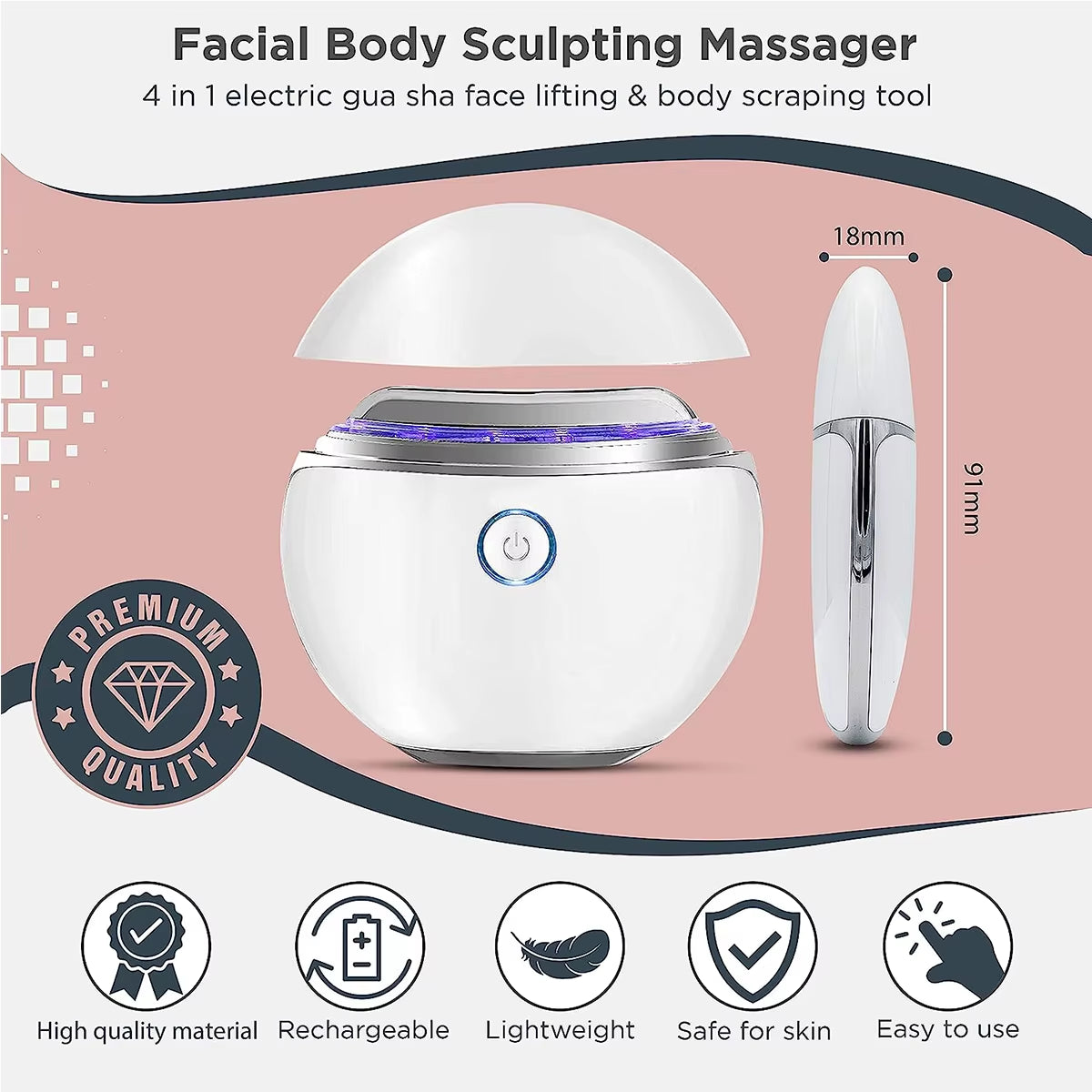 3-In-1 Home Use Electric Guasha Massage Tool 3-Color Ems Wrinkle Remover Skin Tightening Rejuvenation Face Neck Lifting Massager