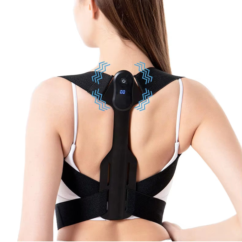 Paides Adjustable Belt Upper Back Strap Brace Support Smart Posture Corrector for Office and Study