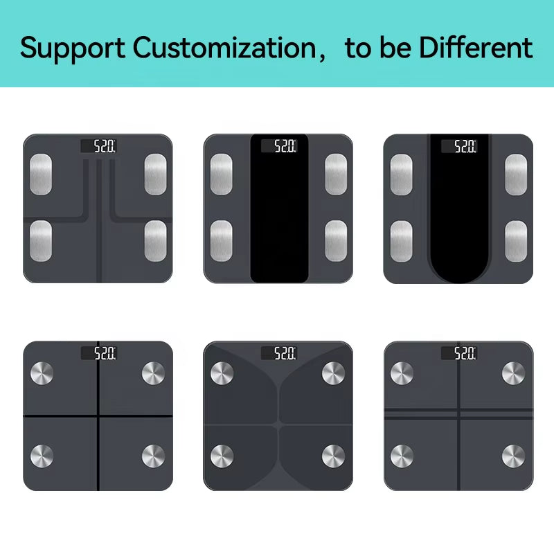 Welland Practical Electronic Body Fat Scale Best Priced 180Kg Capacity Floor LCD Display OEM Supported Glass Material