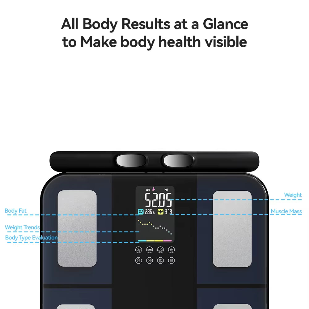 ITO Glass VA Screen Body Smart Fat Percentage Welland Original App Fitdays Electronic Weighing Digital Personal Scale