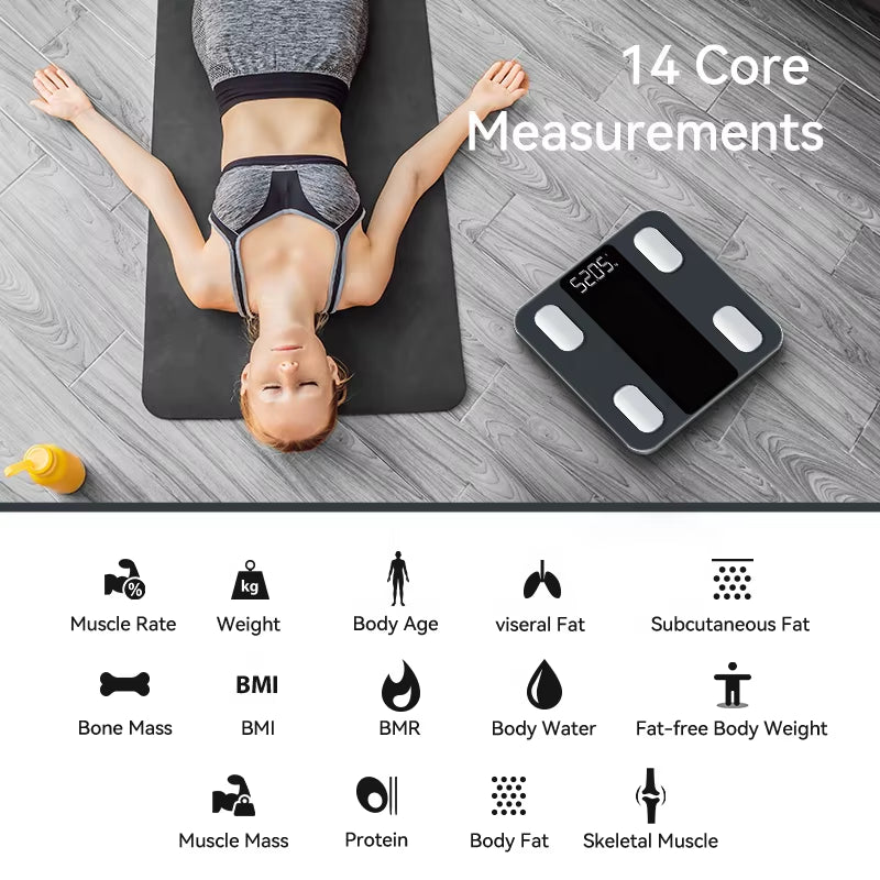 Welland Practical Electronic Body Fat Scale Best Priced 180Kg Capacity Floor LCD Display OEM Supported Glass Material