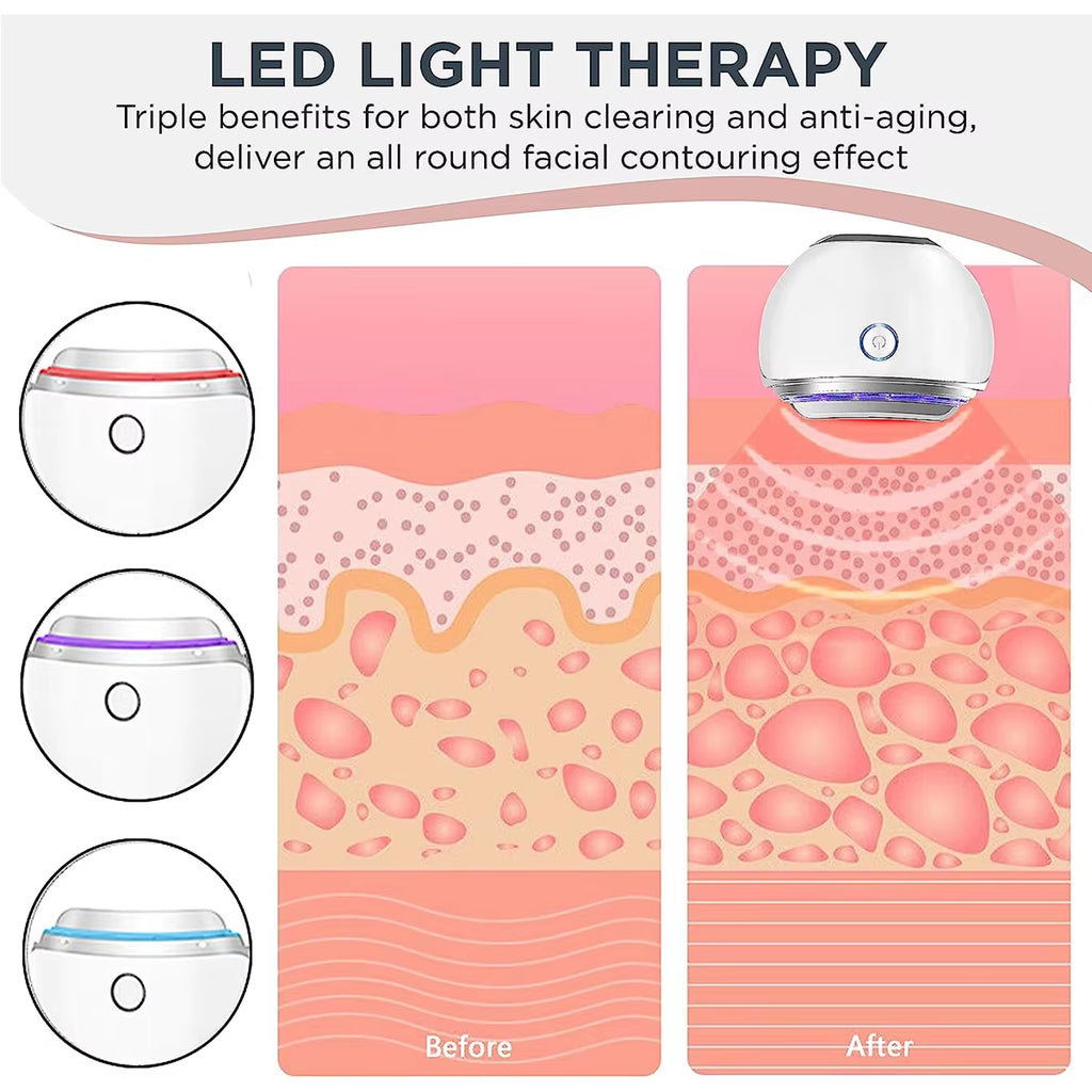 3-In-1 Home Use Electric Guasha Massage Tool 3-Color Ems Wrinkle Remover Skin Tightening Rejuvenation Face Neck Lifting Massager